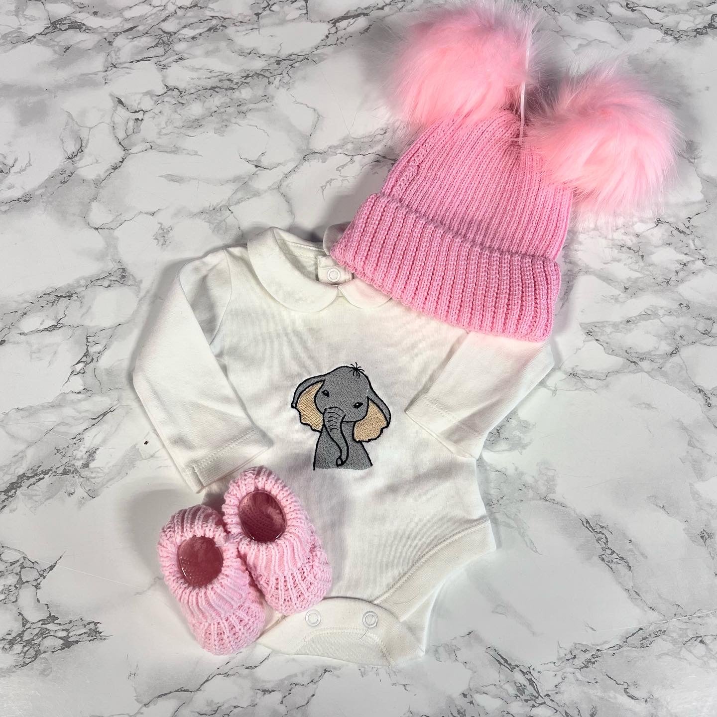 Babygrow, boot and hat bundle