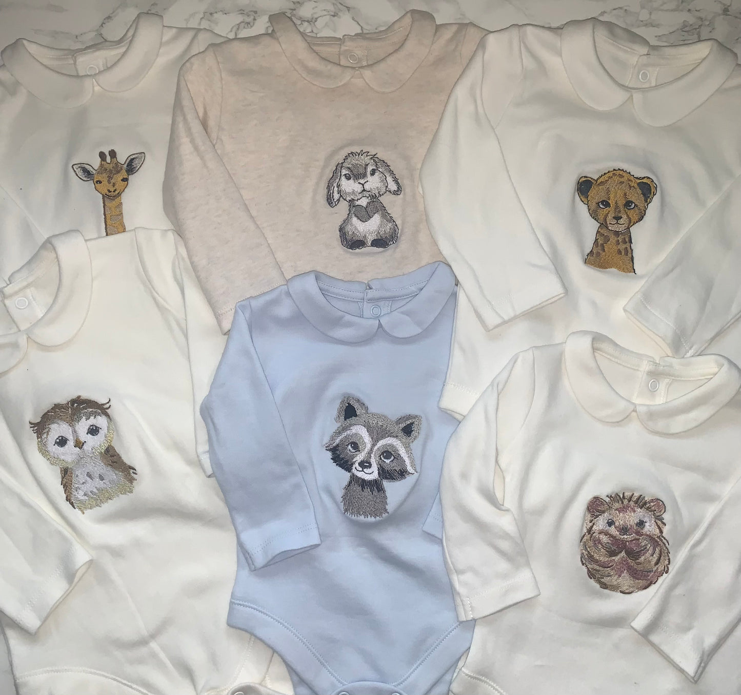 Animal collar baby grow