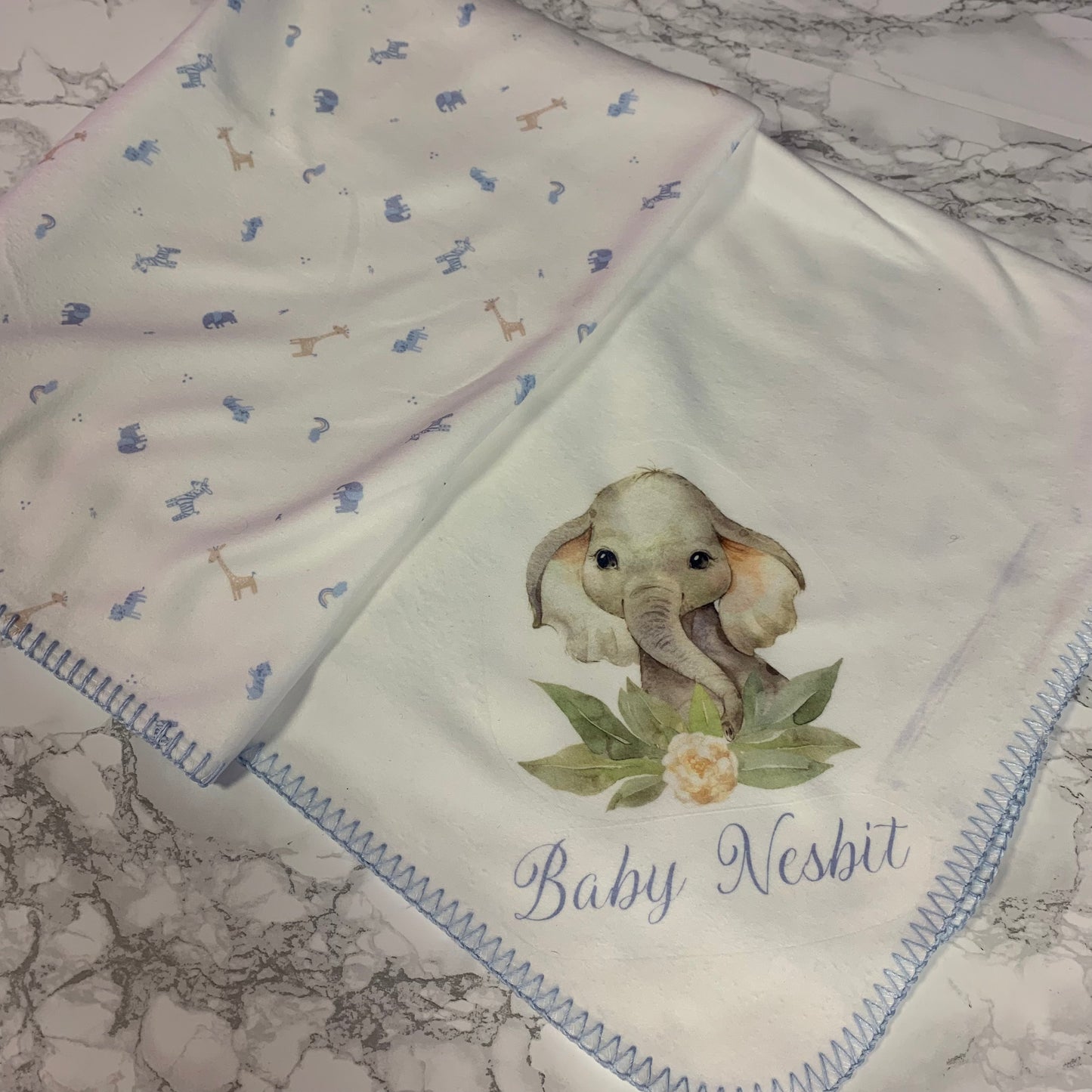 Animal printed personalised blanket