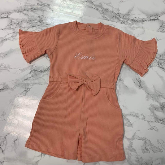 Personalised ribbed playsuit